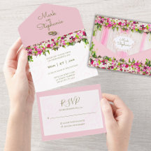 Elegante helle Rosablüten-Hochzeit