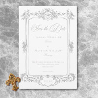 Elegante hellgraue Chinoiserie Cherub Hochzeit