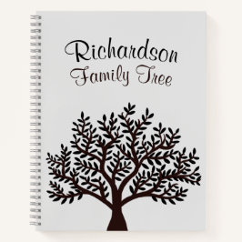 Elegante hellgraue Schwarze Familienbaum Genealogi Notizbuch