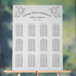 Elegante, hellgraue Sitzkarte Acrylschild