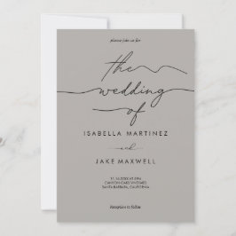 Elegante hellgraue und schwarze moderne Schrift Ho Einladung