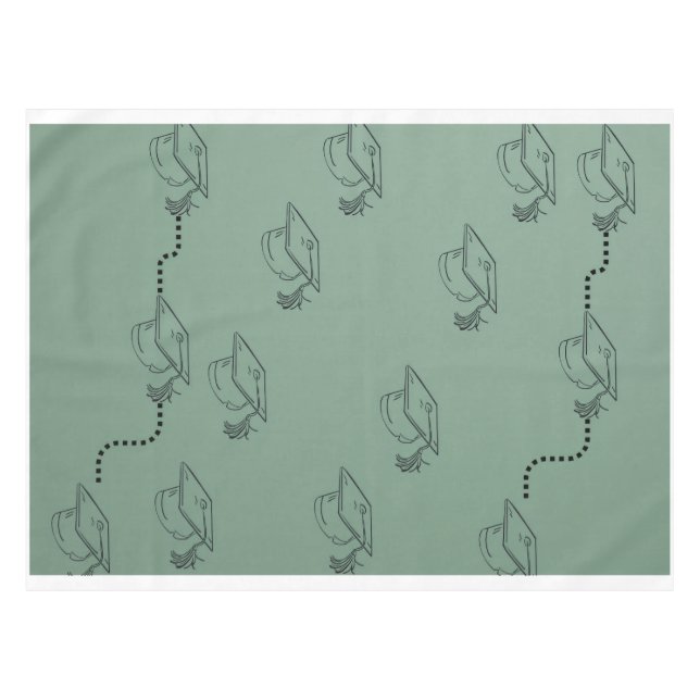 Elegante hellgrüne Abschluss-Muster-Tischdecke Tischdecke (Vorderseite (Horizontal))