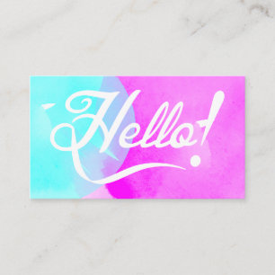 Elegante Hello-Wasserfarbe Visitenkarte