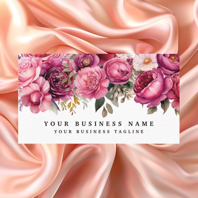 Elegante, hellrosa Blume Business Cards Visitenkarte (Von Creator hochgeladen)
