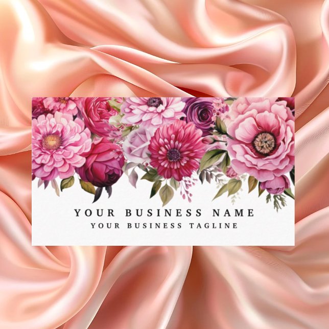 Elegante, hellrosa Blume Business Cards Visitenkarte (Von Creator hochgeladen)