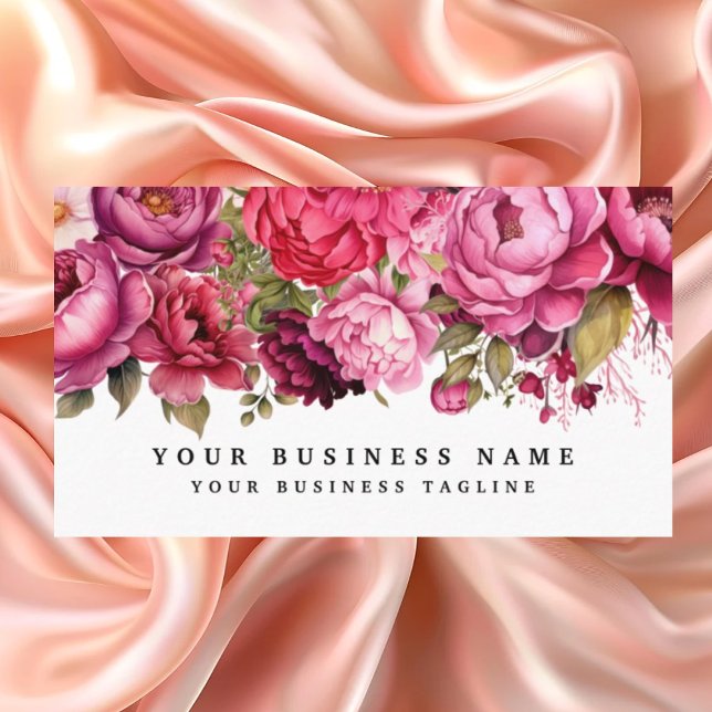 Elegante, hellrosa Blume Business Cards Visitenkarte (Von Creator hochgeladen)