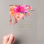 Elegante, hellrosa, florale Hochzeit Acryleinladungen<br><div class="desc">Set den Ton für Ihren besonderen Tag mit diesen "Elegant Bright Pink Watercolor Floral Wedding Acrylic Invitations", perfekt für eine moderne und romantische Hochzeitsfeier. Mit lebendigen Aquarellfloralen in leuchtend rosa und einem sauberen, zeitgenössischen Design auf schlichtem Acryl strahlen diese Einladungen zeitlose Eleganz mit einer kühlen, stilvollen Drehung aus. Ideal für...</div>