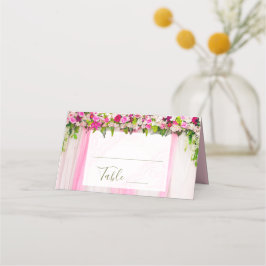 Elegante, hellrosa, florale Hochzeitsfeier Tischnu Platzkarte