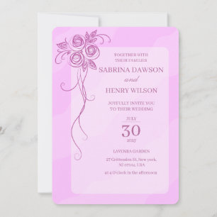 Elegante, hellrosa Hochzeit Einladung