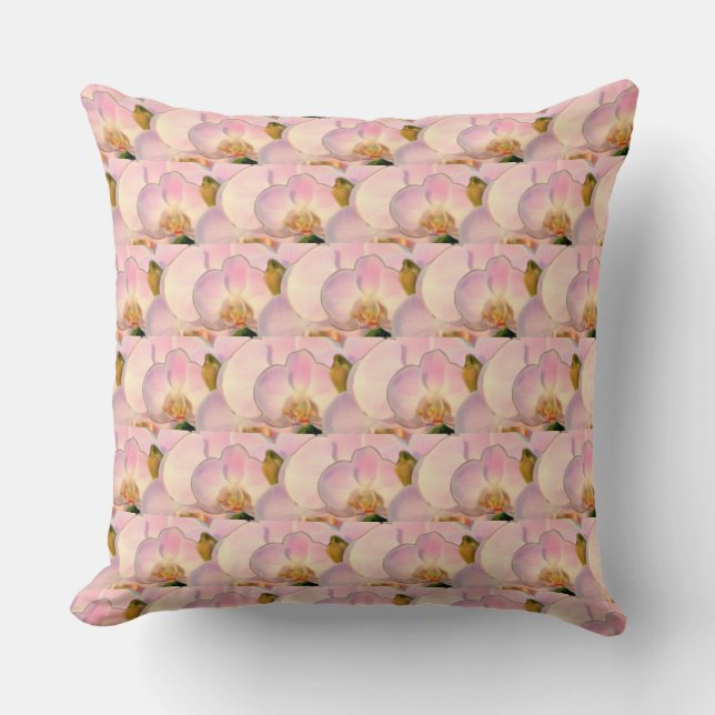 Elegante, hellrosa Orchid-Blume Kissen (Vorderseite)