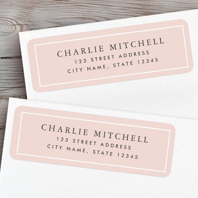 Elegante hellrot-rosa Rücksendeadresse (Elegant light blush pink return address label)