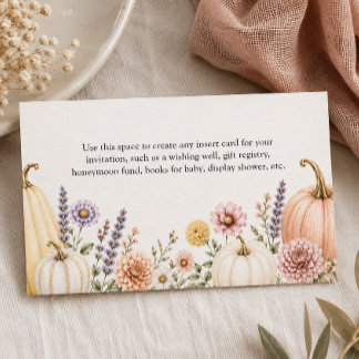 Elegante Herbst-Baby-Shower-Beilagekarte Begleitkarte