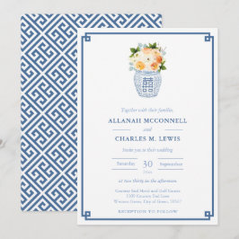Elegante Herbst-Blume Ginger Jar Wedding Einladung