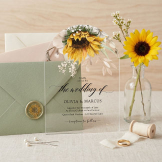Elegante Herbst-Blumen-Hochzeitseinladung im rusti Acryleinladungen