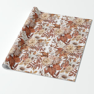Elegante Herbst-Blumenverpackungspapier Geschenkpapier