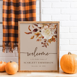 Elegante Herbst-Brautparty Poster