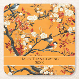 Elegante Herbst-Chinoiserie-Papierplatte Rechteckiger Pappuntersetzer