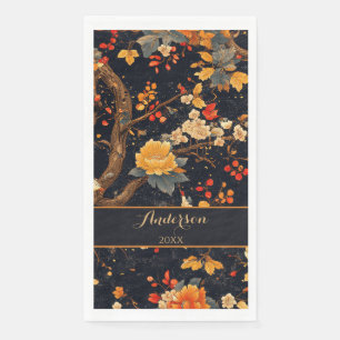 Elegante Herbst-Chinoiserie-Papierplatte Serviette