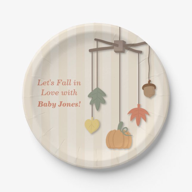 Elegante Herbst-Fall-Babyparty-Versorgungen Pappteller (Vorderseite)