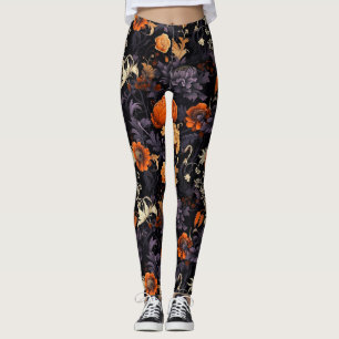 Elegante Herbst-Halloween-Botanik-Leggings Leggings