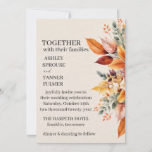 Elegante Herbst-Hochzeit der Blätter