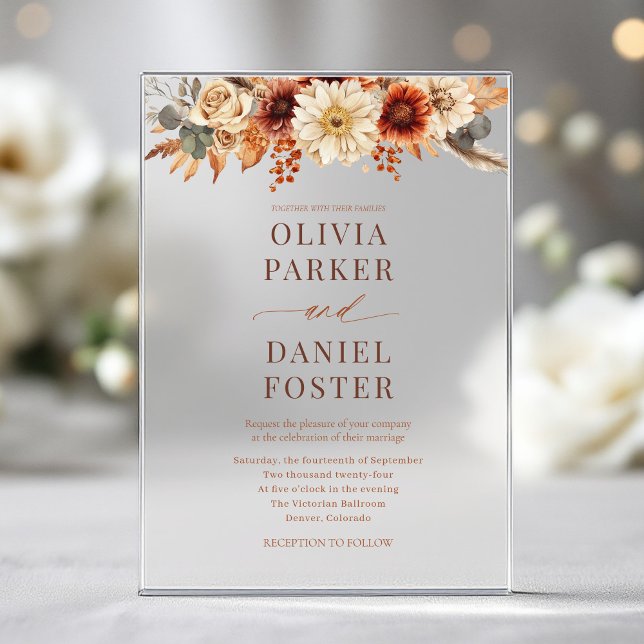 Elegante Herbst-Hochzeit im Herbst Acryleinladungen (Von Creator hochgeladen)