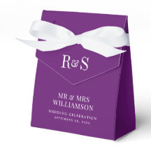 Elegante Herbst-Lila-Monogramm-Hochzeit