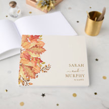 Elegante Herbst-Wasserfarben-Blätter Hochzeit im H