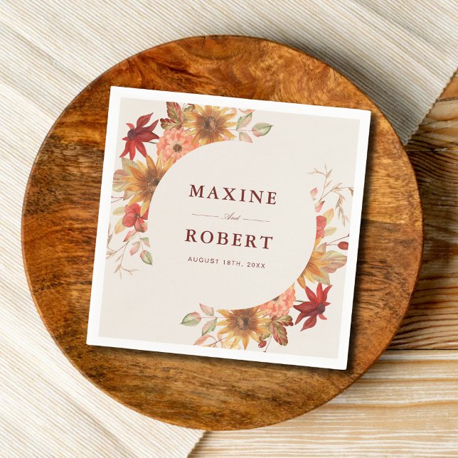 Elegante Herbstblätter Herbsthochzeit Serviette (Elegant fall leaves wedding napkins add warm autumn charm to your celebration.)