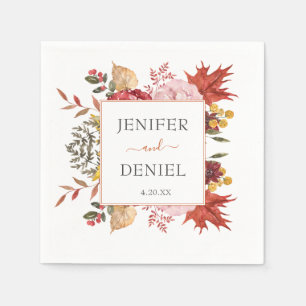 Elegante Herbstblätter Herbsthochzeit  Serviette