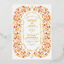 Elegante Herbstblätter Rustikale Boho-Hochzeit