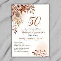 Elegante Herbstblumen Cremig 50. Geburtstag