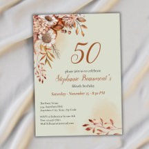 Elegante Herbstblumen Grün 50. Geburtstag
