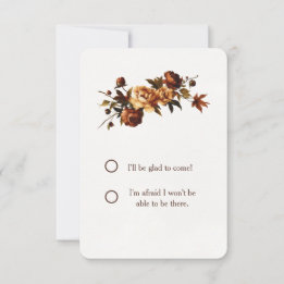 Elegante Herbstblumen Rosen Erntedankfest RSVP Karte
