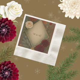 elegante Herbstblumenhochzeit Serviette