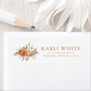 Elegante Herbstblütenhochzeit-Rücksendeadresse