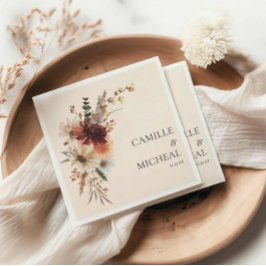Elegante Herbstblütenhochzeit Serviette