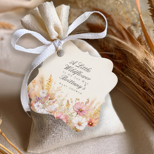 Elegante Herbstdorf-Wildblumen-Baby-Party Geschenkanhänger
