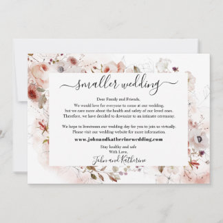 Elegante Herbstfloral Kleinere Hochzeit Virtual Ankündigung