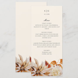 Elegante Herbstflorale Hochzeitskarte Programm