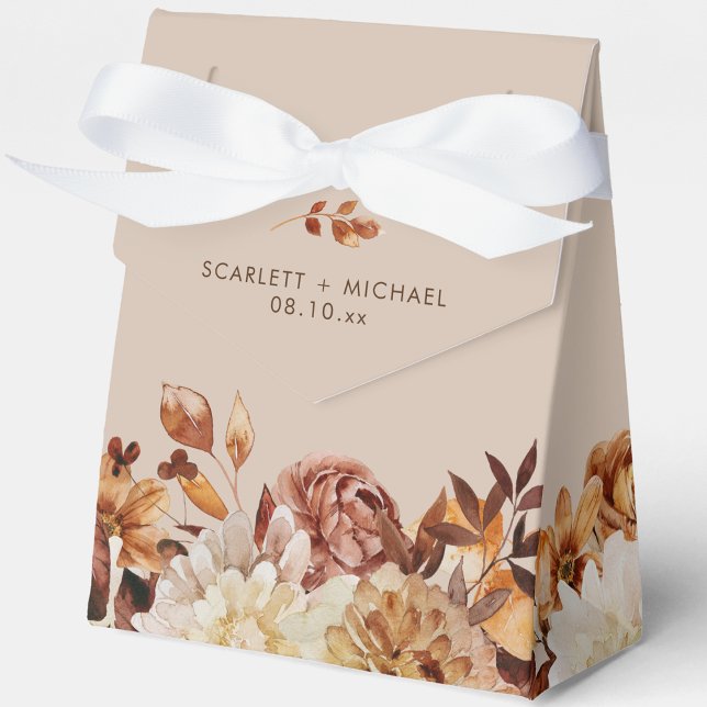 Elegante Herbsthochzeit Geschenkschachtel (Elegant Watercolor Autumn Floral Wedding Favor Boxes by Painted Paperie
)