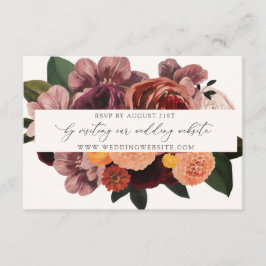 Elegante Herbstkalligrafie Hochzeit RSVP Online Begleitkarte