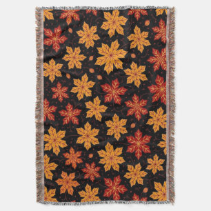 Elegante Herbstlaub-Blattmuster auf Schwarz Decke