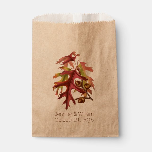 Elegante Herbstlaub Custom Wedding Fvor Bag Geschenktütchen (Vorderseite)