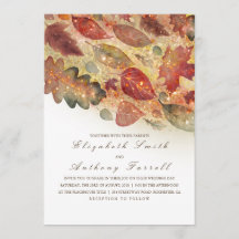 Elegante Herbstlaub und Glitzer-Hochzeit