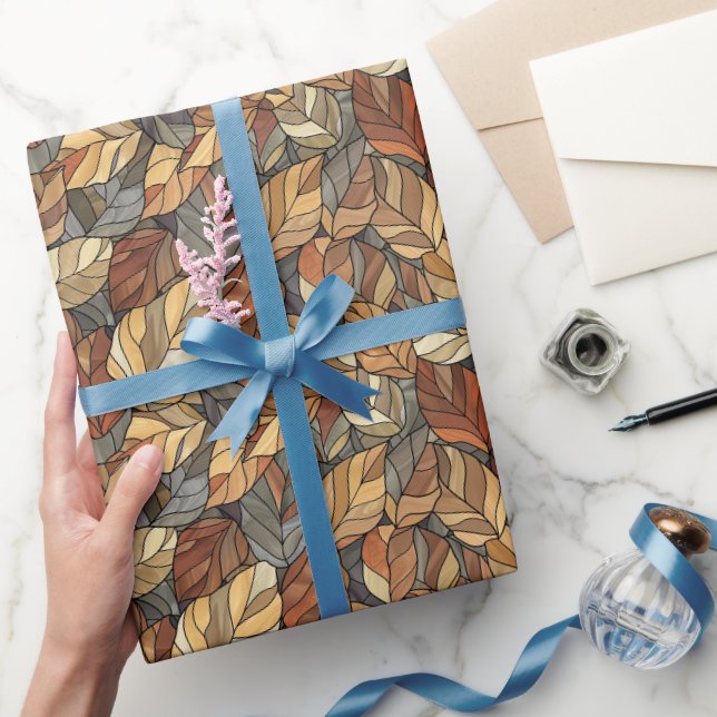 Elegante Herbstlaube aus festem Glas - Rustikaler  Geschenkpapier (Schenken)