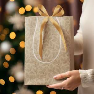 Elegante Herbstlaube Boho Minimalistisch Farmhou Mittlere Geschenktüte