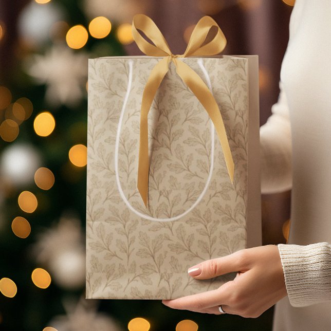 Elegante Herbstlaube | Boho Minimalistisch Farmhou Mittlere Geschenktüte (Von Creator hochgeladen)