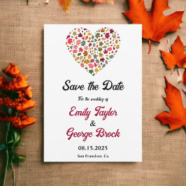 Elegante Herbstlaube Hochzeit im romantischen Herz Save The Date