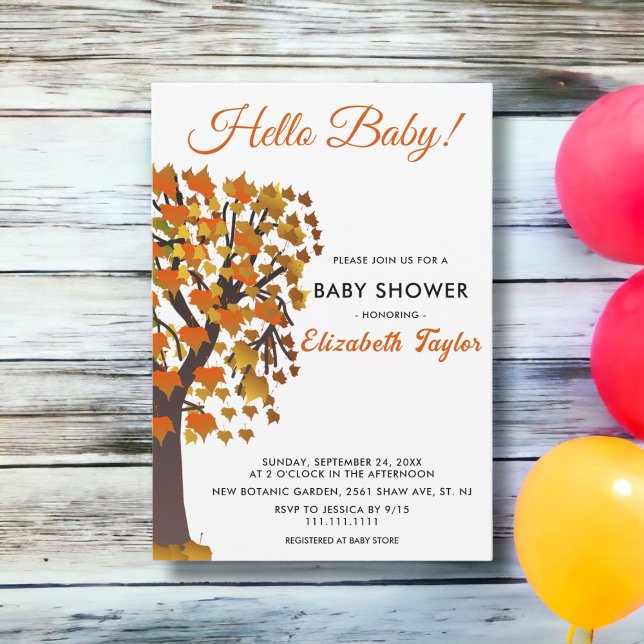 Elegante Herbstlaube Tree Romantic Baby Shower Einladung (Von Creator hochgeladen)
